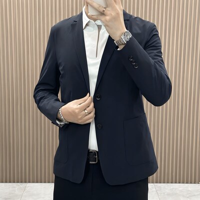 2025春季新款西装轻薄弹力透气面料男士单西商务休闲百搭西服外套
