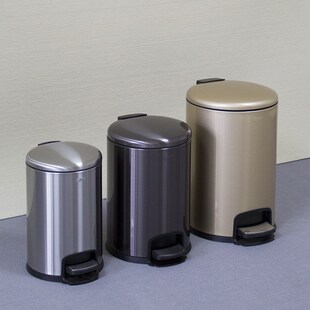 GNF脚踏垃圾桶不锈钢圆形带盖大容量20L厨房客厅办公室8升带内桶