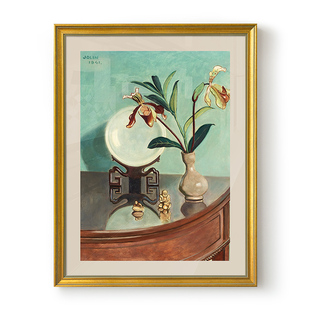 纳尔乔什入户玄关装饰画走廊过道美式竖版挂画北欧背景墙静物油画