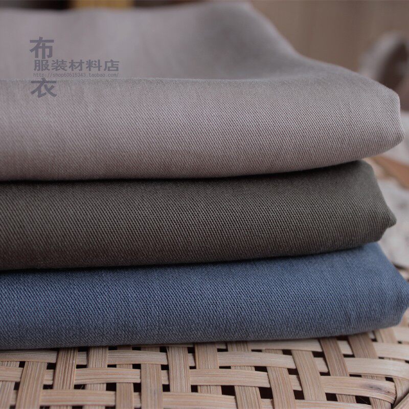 铜氨丝面料垂感好霜感厚实蓝色绿色卡其色裤子套装U连衣裙上衣布