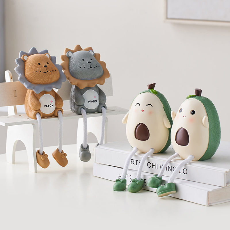 创意可爱情侣吊脚娃娃摆件客厅家居装饰卡通电视柜置物架桌面玩偶