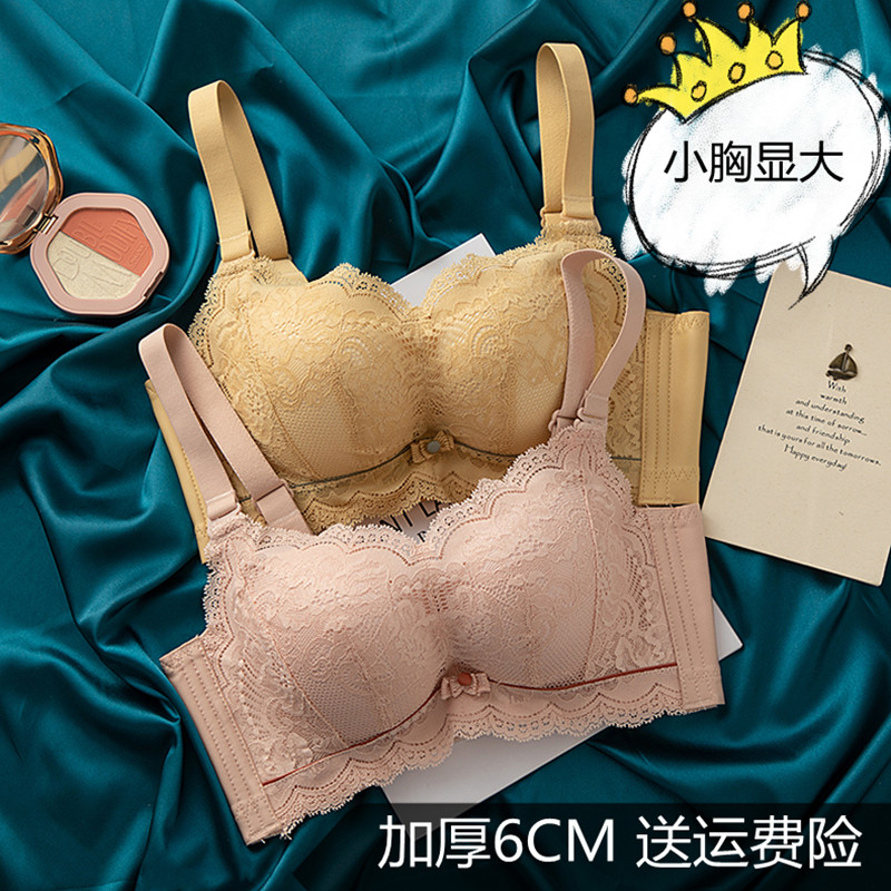 无钢圈平胸聚拢小胸罩专用加厚内衣女2023新爆款收副乳防下垂文胸