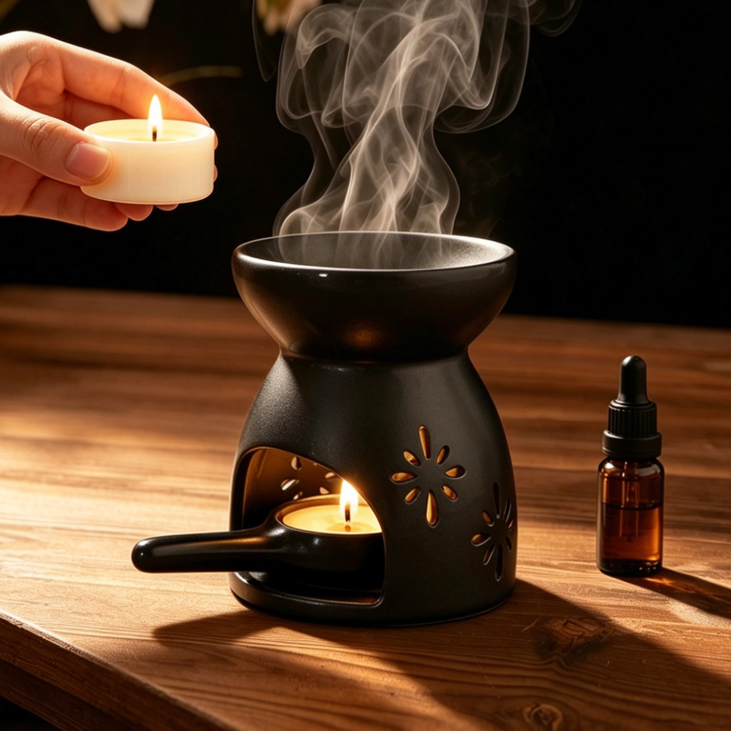 精油香薰灯陶瓷散香炉蜡烛烘烤扩香器会所酒店家用家用卧室室内图片