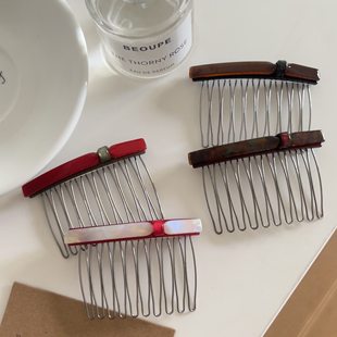 醋酸碎发固定整理神器发梳发卡女侧边发夹后脑勺头发倒插梳头饰新