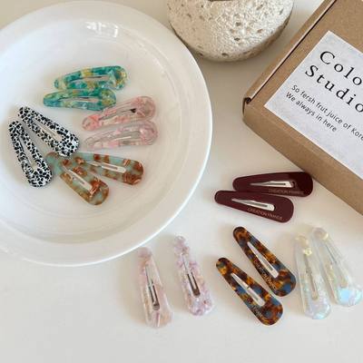 France金标透明水滴BB夹少女气质侧边精致发卡刘海前额碎发夹发饰