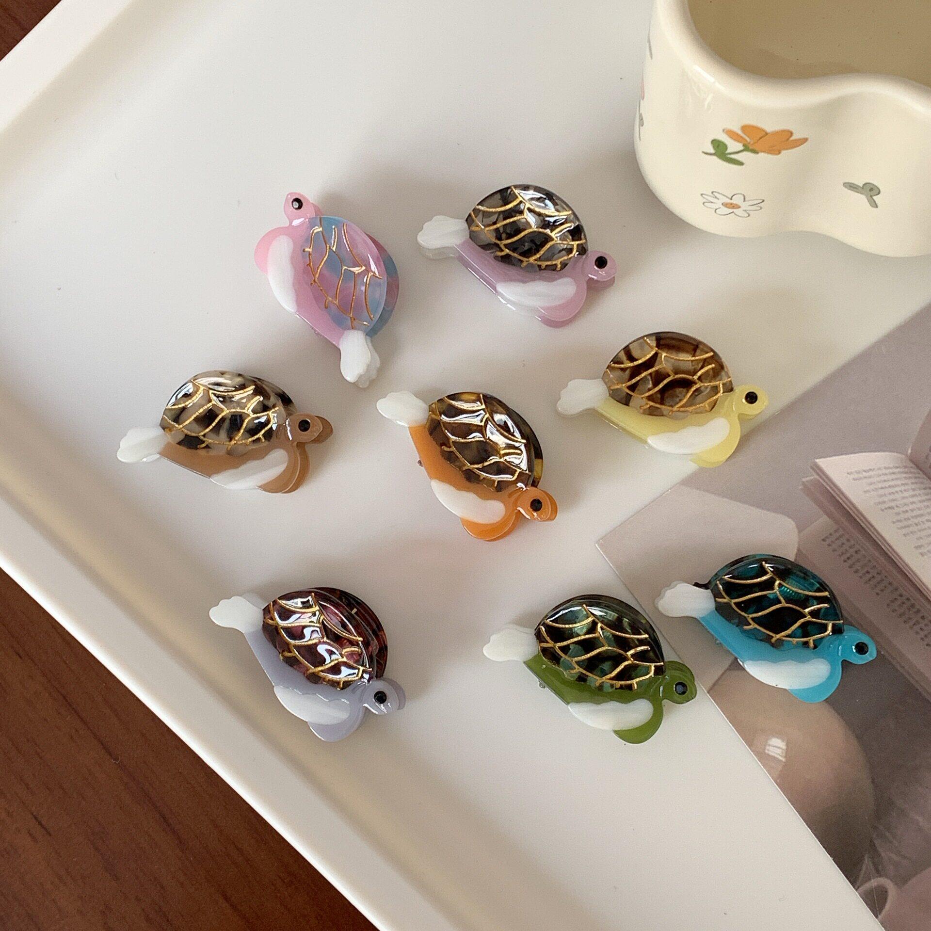 2026新款海洋生物动物海龟醋酸发夹简约百搭鲨鱼夹子小号刘海抓夹