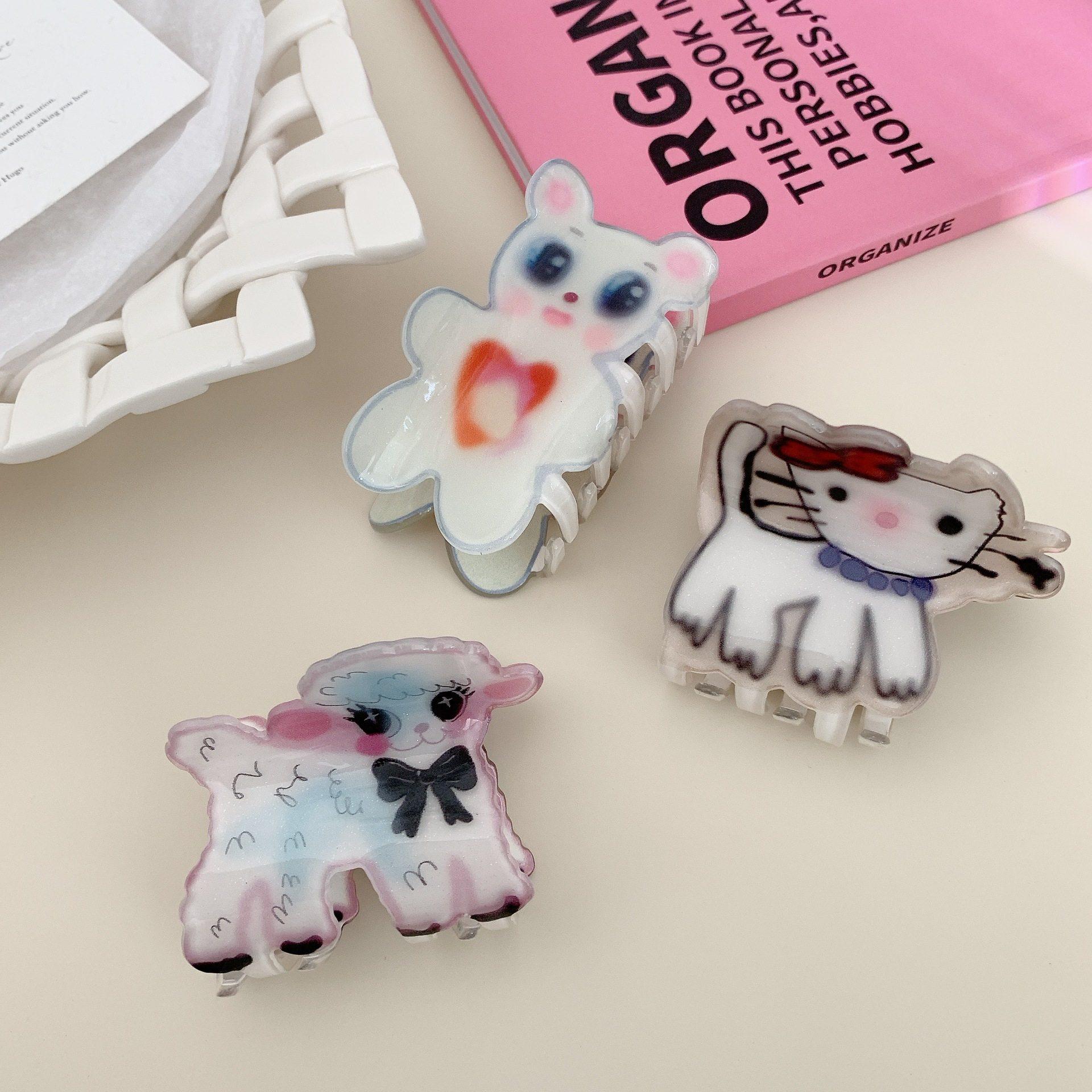 新款小众卡通小猫抓夹羊咩咩动物亚克力发夹后脑勺鲨鱼夹女孩发饰,饰品/流行首饰/时尚饰品新,发饰,淘宝优惠券,粉丝福利购,淘宝优惠卷