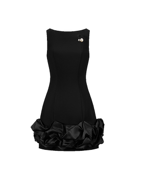 【七七酱直播间】CHICHY名媛高级法式黑色无袖连衣裙女CC8A001253