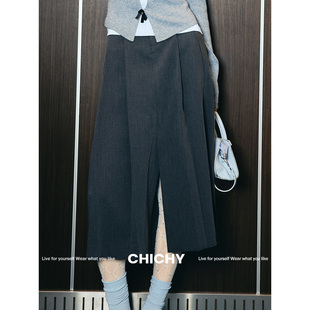 【七七酱直播间】CHICHY洋气中长款半身裙女春季百褶裙CW5C001253