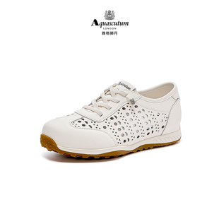 Aquascutum雅格狮丹 舒适镂空透气春秋时尚百搭休闲轻便德训女鞋