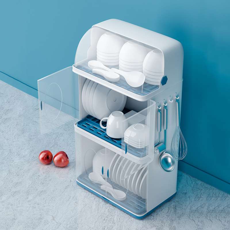 小型碗柜带盖碗碟沥水架厨房放碗筷婴儿宝宝辅食奶瓶餐具收纳盒箱