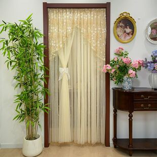【金粉世家加纱款】蕾丝门帘隔断帘隐私帘免打孔卧室房间遮挡纱帘
