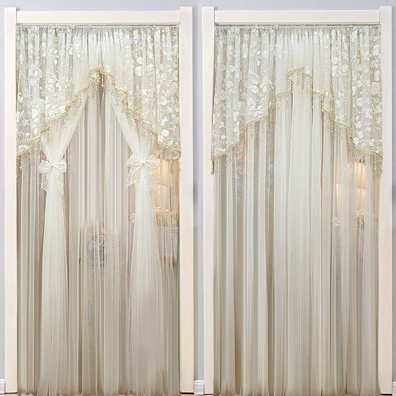 法式田园公主风蕾丝门帘双层纱帘遮光梦幻蝴蝶结卧室飘窗门帘,居家布艺,门帘,淘宝优惠券,粉丝福利购,淘宝优惠卷