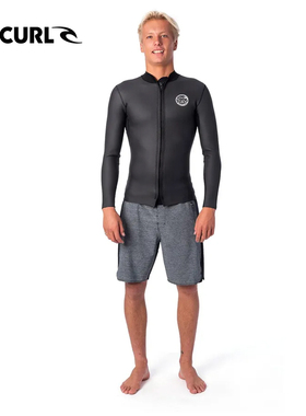 澳洲RIPCURL日初卫士湿衣男1.5mm胸前拉链保暖冲浪服潜水服上衣