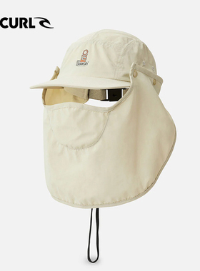 澳洲RIPCURL沙滩帽男女防晒防紫外线拆卸防晒帘面部遮阳帽冲浪帽