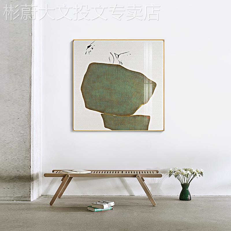 网红新中式艺术装饰画现代象客厅餐厅挂抽画正方进形门玄关墙红色图片