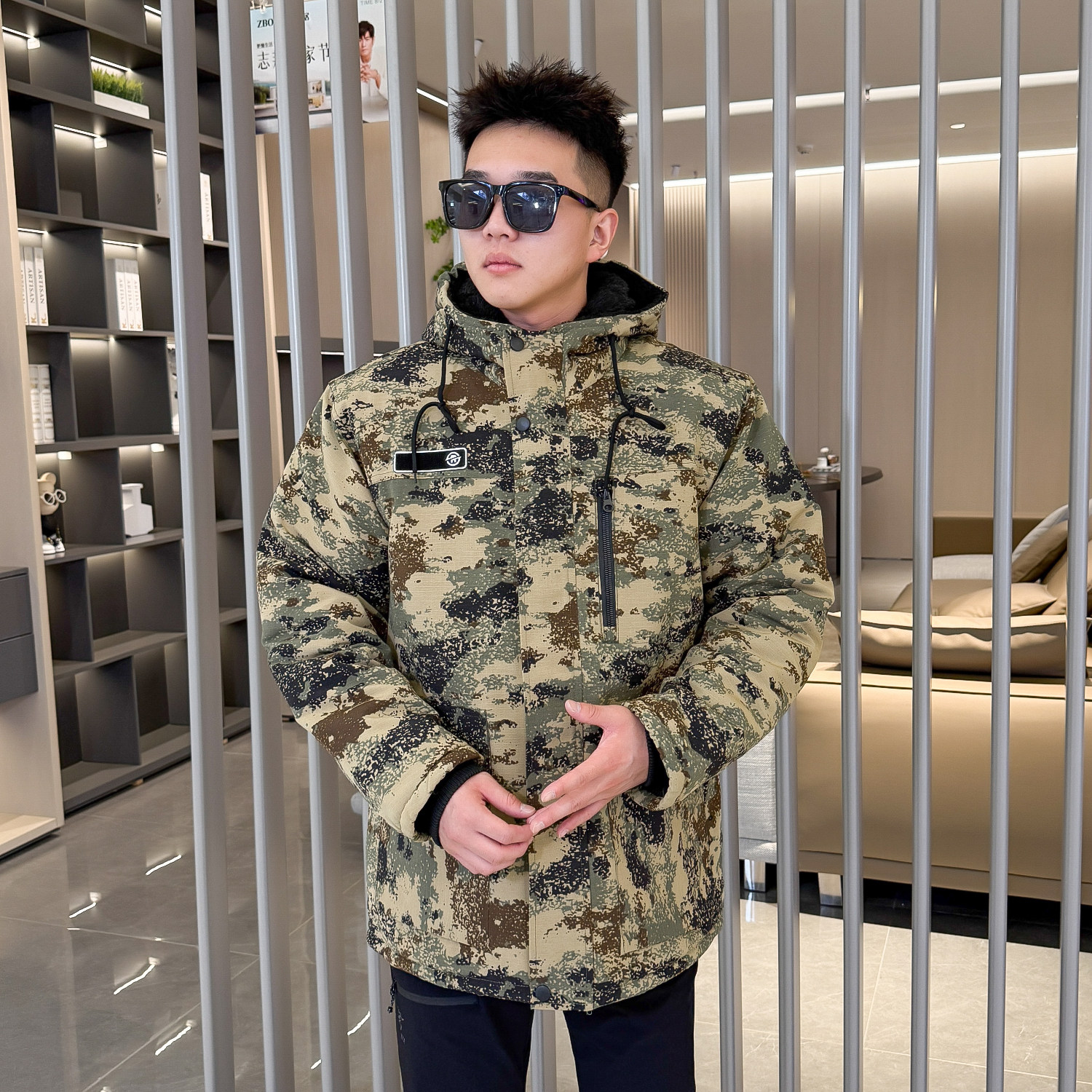 迷彩军棉大衣男冬季加厚冷库棉袄加绒棉服防水防寒服新款东北棉衣