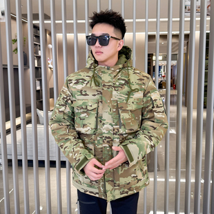 冬季棉衣男迷彩服外套防水多口袋加绒加厚战术棉服户外防寒骑行服