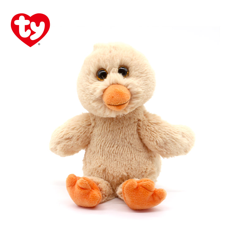 美国Ty毛绒玩具棕毛鸭黛彼生日礼物安抚公仔可爱娃娃官方正版玩偶