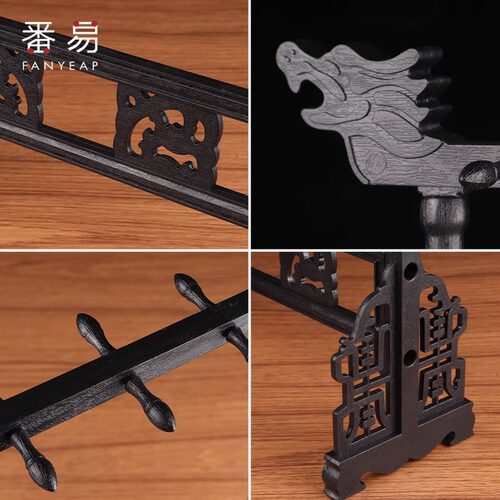 毛笔架A1zzn001-笔挂现代大号书法收纳架复古精雕挂笔架简约小学