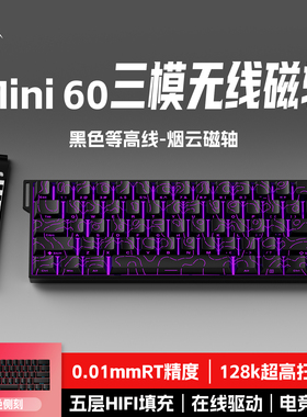 狼蛛MINI60HE三模磁轴键盘机械高性能电竞游戏专用FPS通用低延迟
