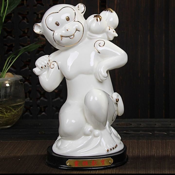 陶瓷十二生肖招财猴创意摆件镇宅招财风水摆设动物工艺礼品