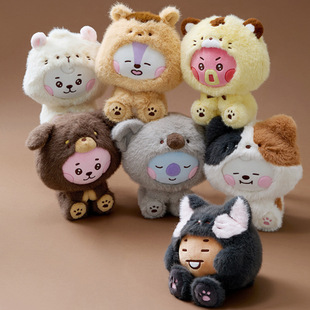 现货BTS BT21 BABY MORE FLUFFY坐姿毛绒玩偶公仔娃娃应援礼物