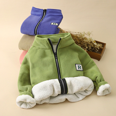 【上新特惠】男女儿童外套加绒加厚秋冬装宝宝保暖儿童上衣双面绒