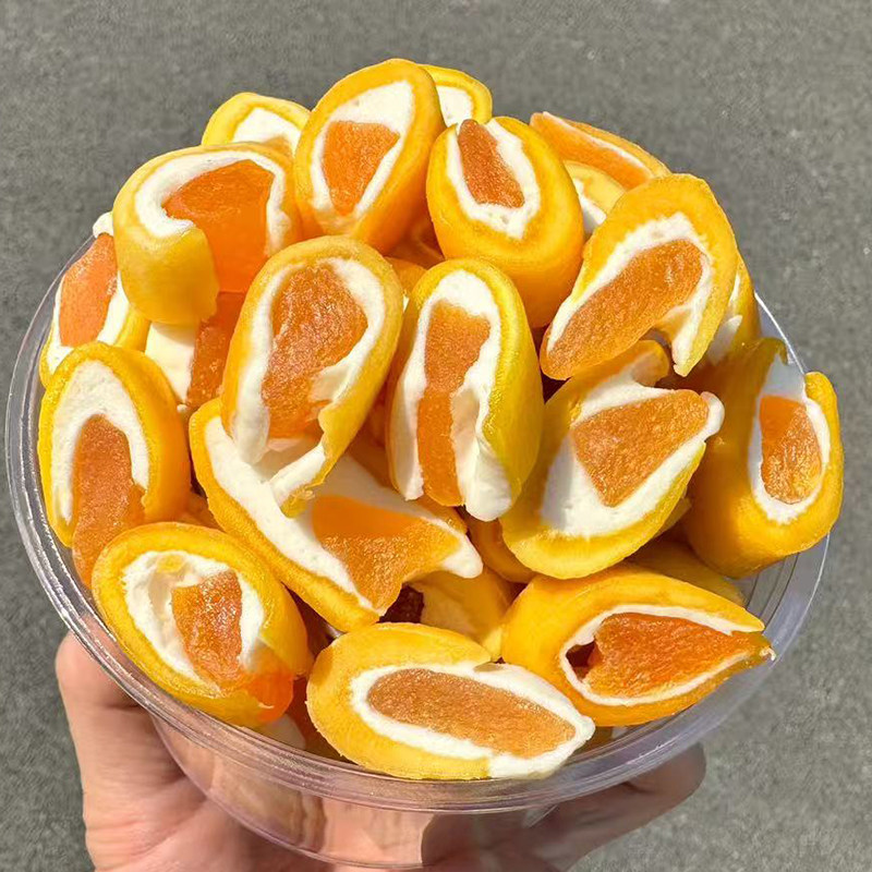谁研究的？芒果干桃干芒果抱桃奶芙奶糕水果干果脯休闲下午茶零食