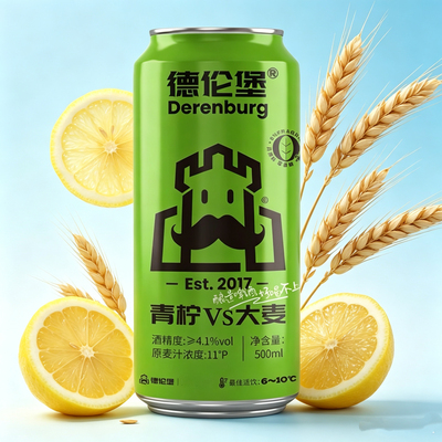 德伦堡青柠大麦果味精酿原浆啤酒500毫升9罐女生饮品