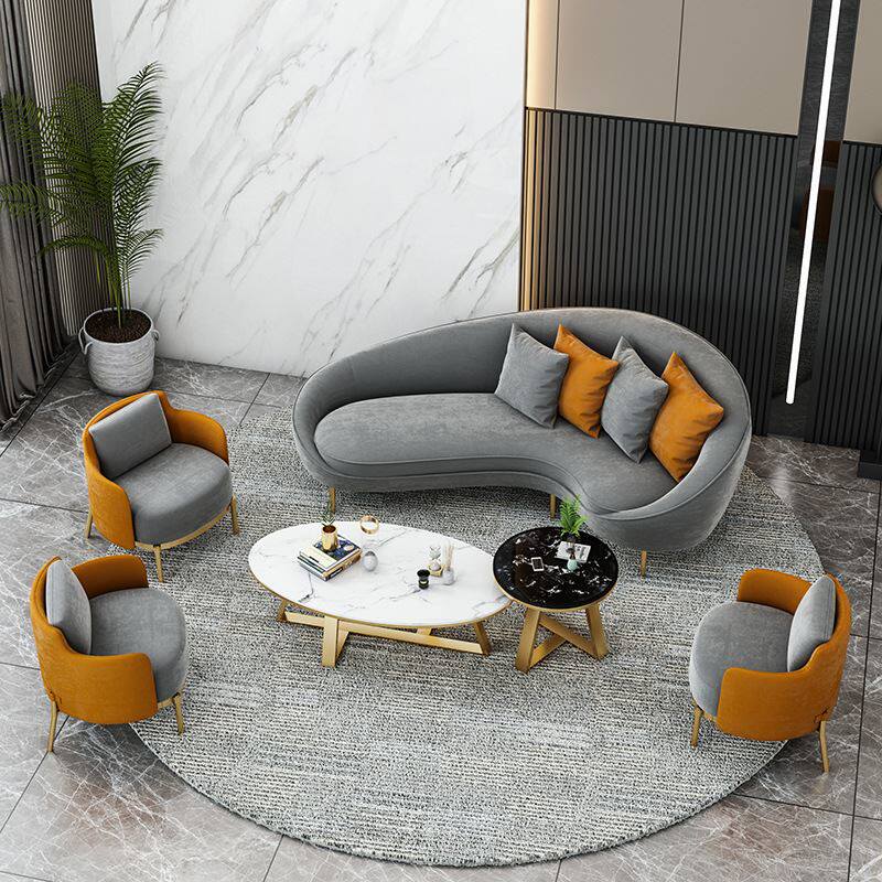 北欧轻奢大理石沙发茶几组合 售楼部接待客沙发 家用客厅休闲沙发