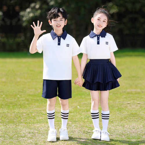 中学生夏季新款六一表演服班服定制幼儿园合唱服英伦校服演讲礼服