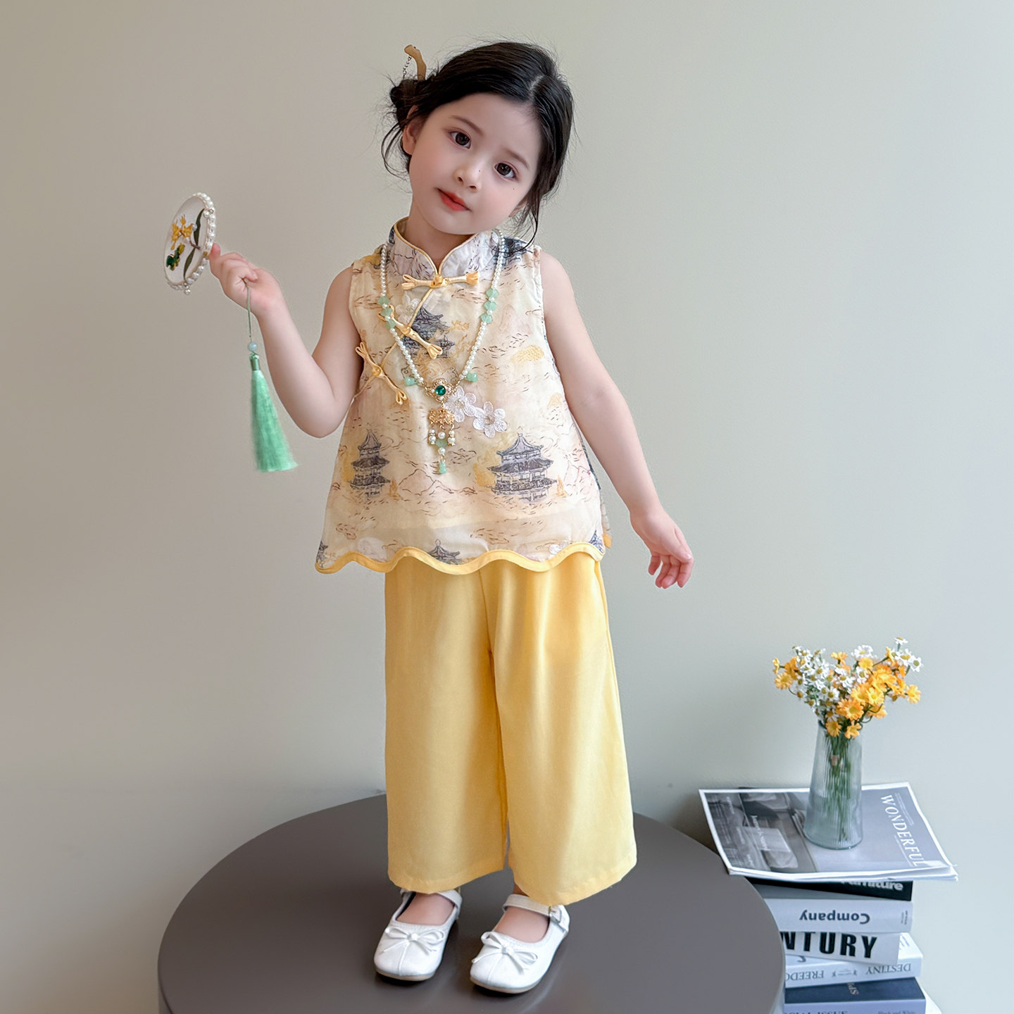 女小童新中式套装2025夏季新款幼儿园中国风汉服两件套演出服唐装,女装/女士精品,汉服套装,淘宝优惠券,粉丝福利购,淘宝优惠卷