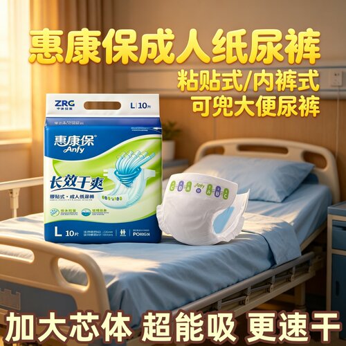 [长效干爽防漏]惠康保腰贴纸尿裤MXL码内裤式拉拉裤老人男女尿布