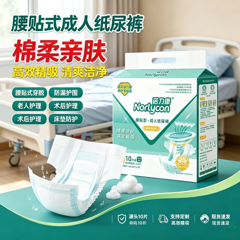 [久卧透气不黏肤]诺力康成人纸尿裤卧床老人绵柔亲肤加厚XL码