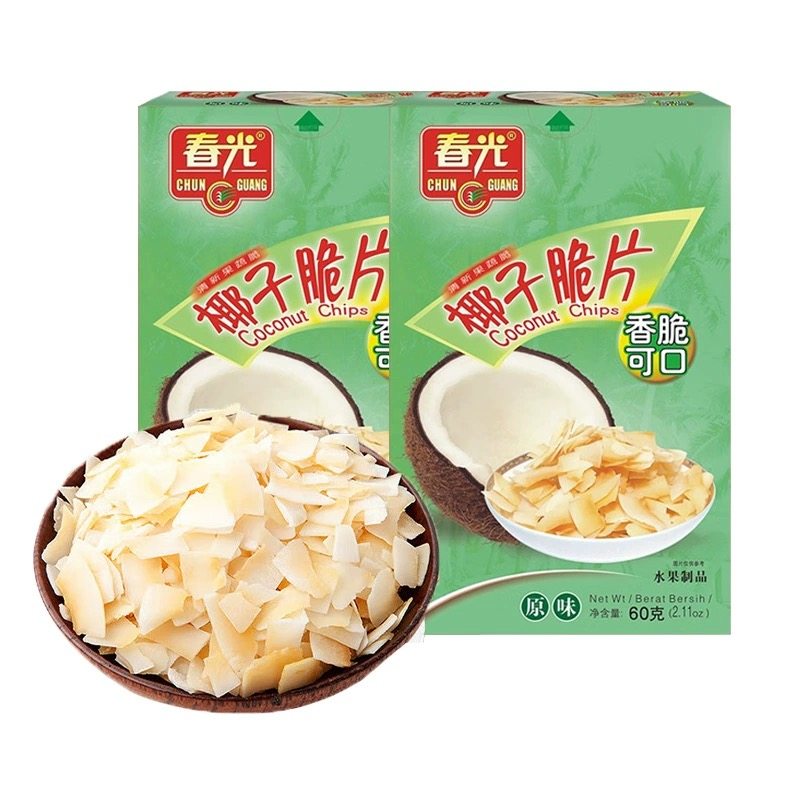 春光椰子脆片60g盒装海南特产烘烤椰子片酥脆休闲零食