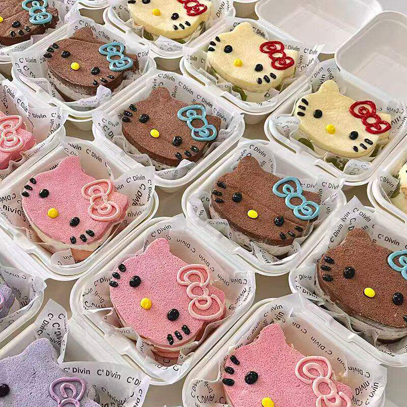 kt猫蛋糕盒hellokitty蛋糕打包盒吐司三明治包装盒纸浆甜品便当盒