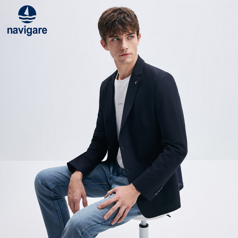 Navigare意大利小帆船春季新款通勤西装外套男士高级感休闲西