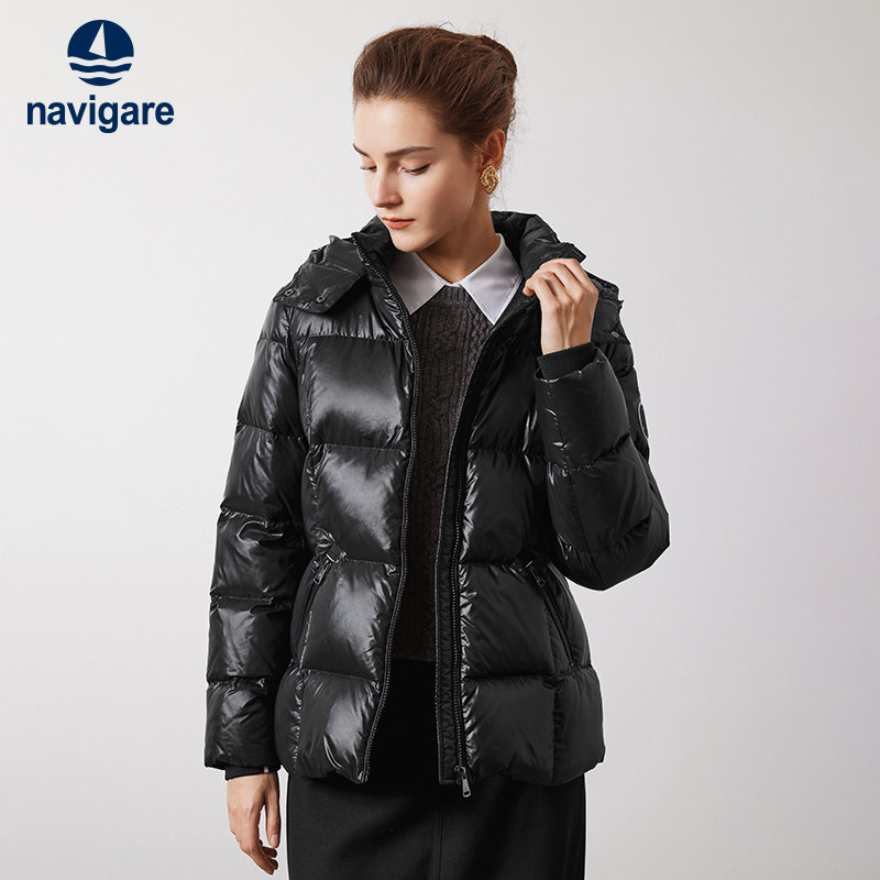 [三防]Navigare意大利小帆船休闲连帽羽绒服女士冬季黑色保暖外套,女装/女士精品,羽绒服,淘宝优惠券,粉丝福利购,淘宝优惠卷