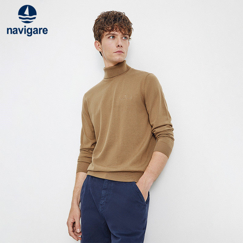 Navigare意大利小帆船老钱风半高领针织毛衣男休闲抑菌套头羊毛衫,男装,针织衫/毛衣,淘宝优惠券,粉丝福利购,淘宝优惠卷