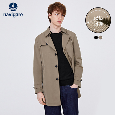 小帆船秋季新款中长款风衣