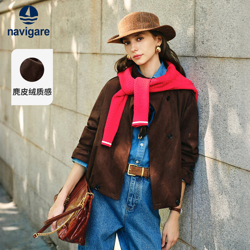 意大利小帆船复古立领短外套女