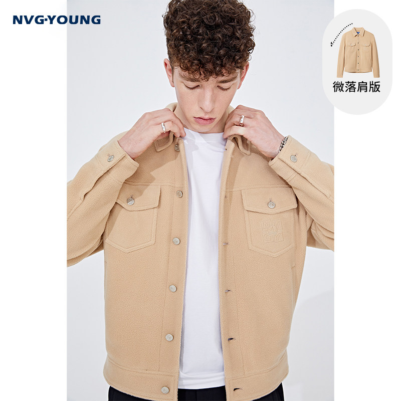 Navigare意大利小帆船春季卡其色宽松外套男潮牌休闲工装夹克