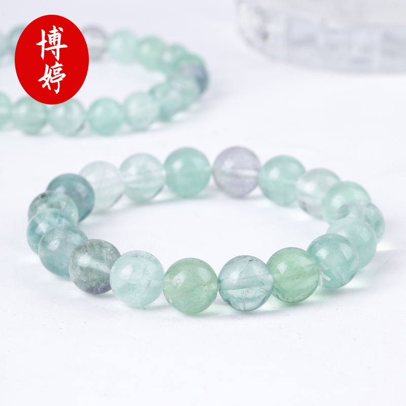 天然绿萤石手链手串精致