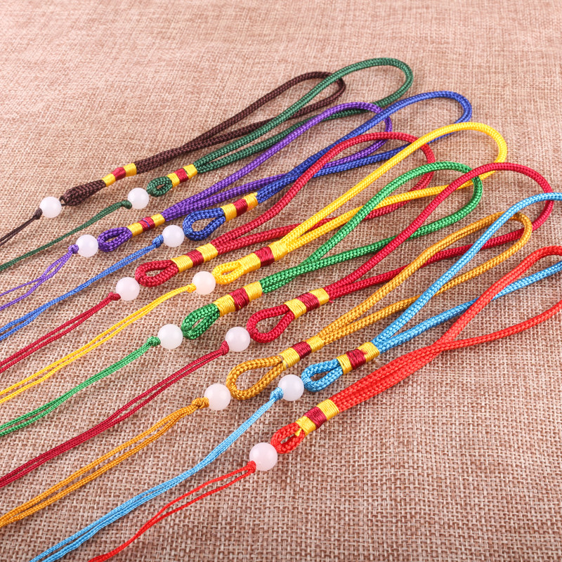 新款圆珠手把绳 饰品挂绳diy车挂流苏文玩摆件提绳翡翠玉器手持绳