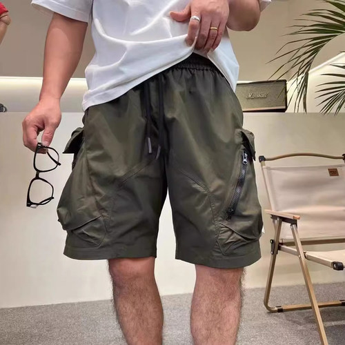 夏季美式多口袋拉链速干工装裤男士新款短裤户外运动高档五0731d