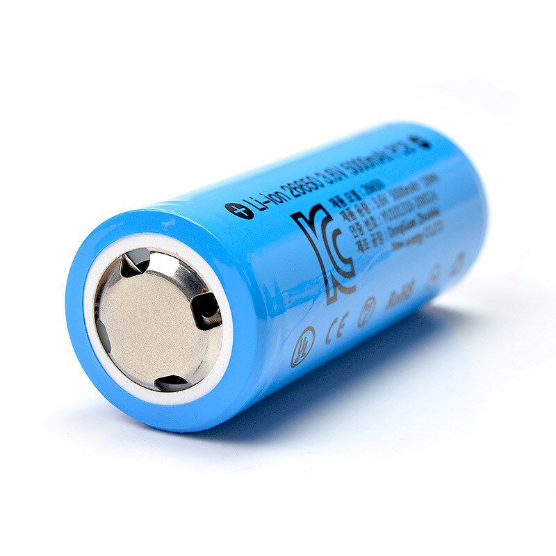 强光手电筒锂电池 平头 26650锂电池-5000mAh-3.7V 带保护板电池