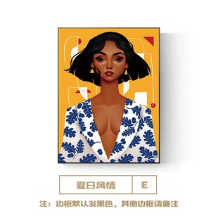 夏威夷热带美女装饰画风情抽z象女性人物画客厅卧室书房创意壁画