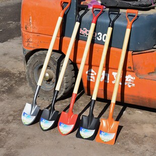 全钢加厚锰钢小尖铲园艺木把小铁锹铲雪铲子挖土植树尖锹种花工具