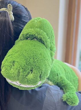 可爱抱抱绿恐龙玩偶睡觉抱枕公仔娃娃毛绒L玩具生日礼物七夕情人
